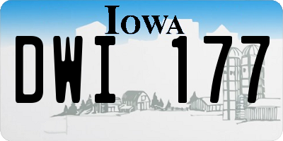 IA license plate DWI177