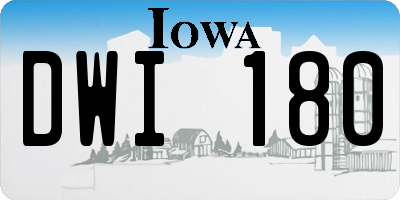 IA license plate DWI180