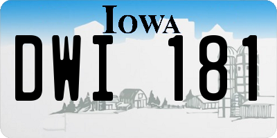 IA license plate DWI181