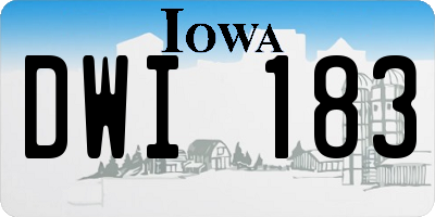IA license plate DWI183