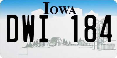 IA license plate DWI184