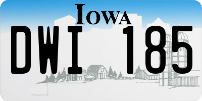 IA license plate DWI185
