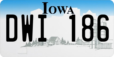 IA license plate DWI186