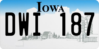 IA license plate DWI187