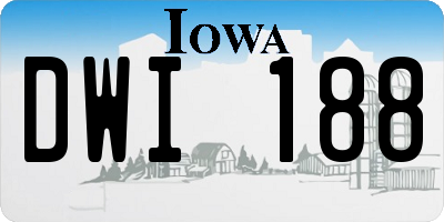 IA license plate DWI188