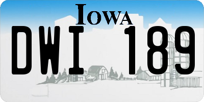 IA license plate DWI189