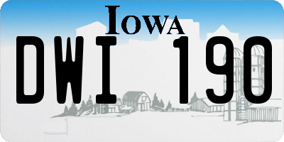 IA license plate DWI190