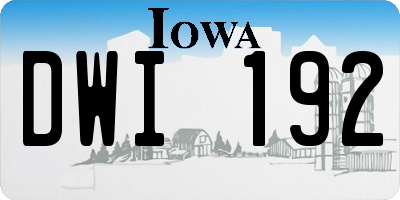 IA license plate DWI192