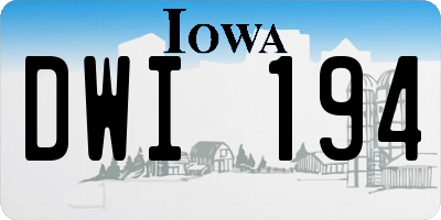 IA license plate DWI194