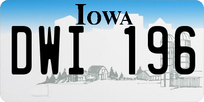 IA license plate DWI196