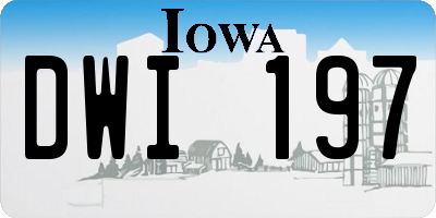 IA license plate DWI197