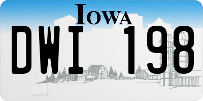 IA license plate DWI198