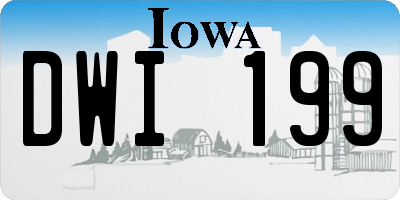 IA license plate DWI199
