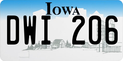 IA license plate DWI206