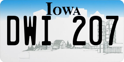 IA license plate DWI207