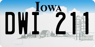 IA license plate DWI211