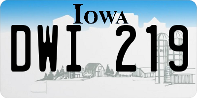 IA license plate DWI219