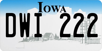 IA license plate DWI222