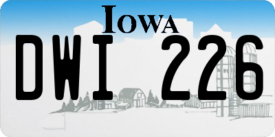 IA license plate DWI226