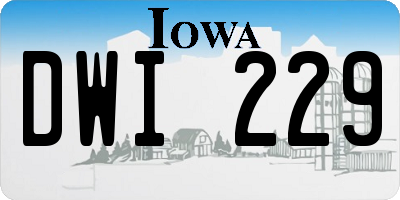 IA license plate DWI229