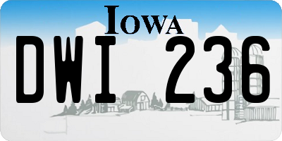 IA license plate DWI236