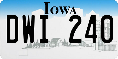 IA license plate DWI240