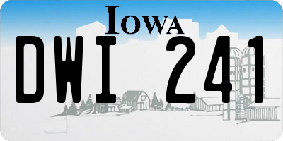 IA license plate DWI241