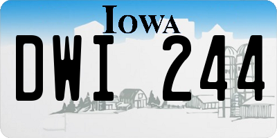 IA license plate DWI244