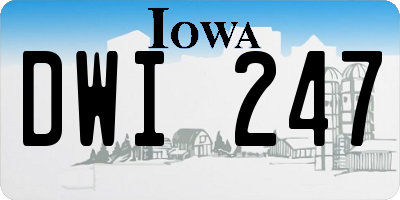 IA license plate DWI247