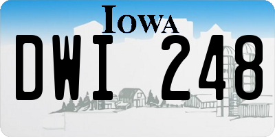 IA license plate DWI248