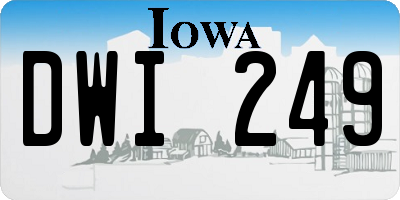 IA license plate DWI249
