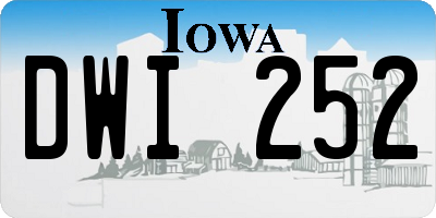 IA license plate DWI252