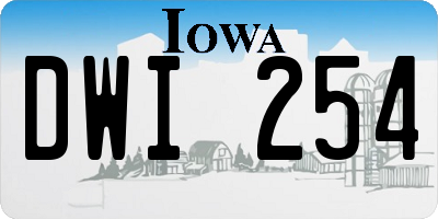 IA license plate DWI254