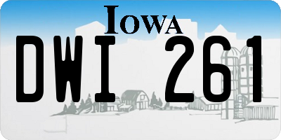 IA license plate DWI261