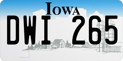 IA license plate DWI265