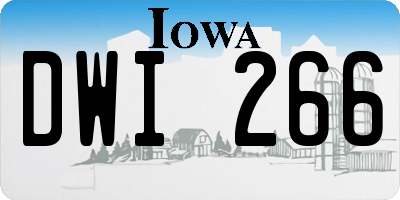 IA license plate DWI266