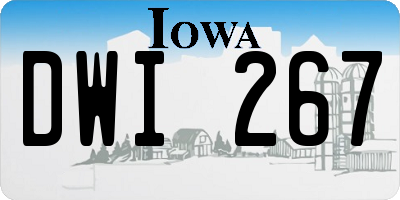 IA license plate DWI267