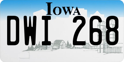 IA license plate DWI268