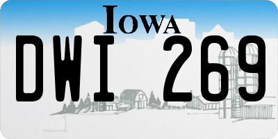 IA license plate DWI269