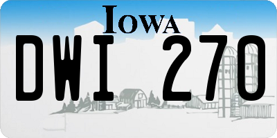 IA license plate DWI270