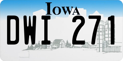 IA license plate DWI271