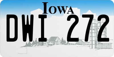IA license plate DWI272