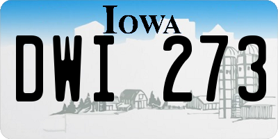 IA license plate DWI273