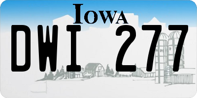 IA license plate DWI277