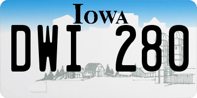 IA license plate DWI280