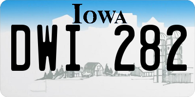 IA license plate DWI282