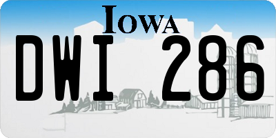IA license plate DWI286