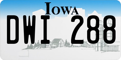 IA license plate DWI288
