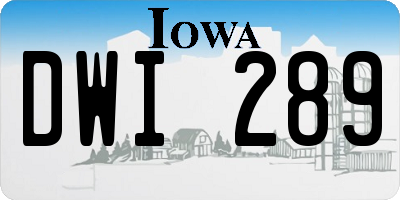 IA license plate DWI289