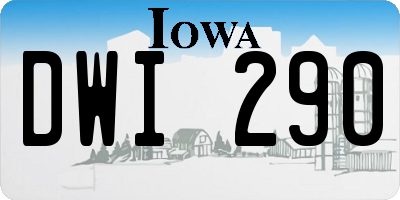 IA license plate DWI290